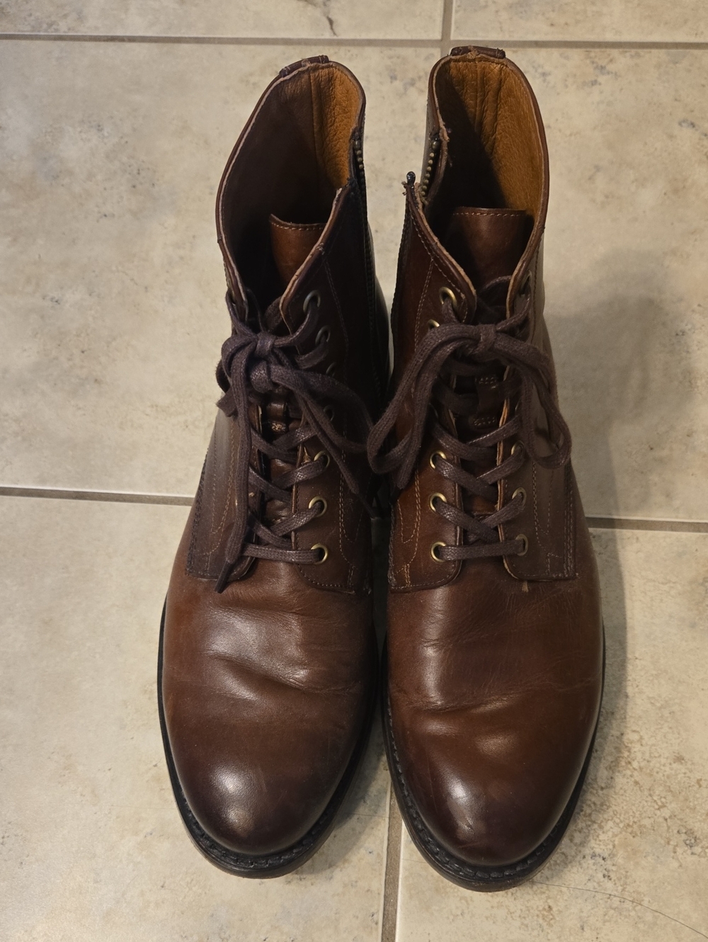 Frye Brown Leather Chukka Lace-Up Boots
